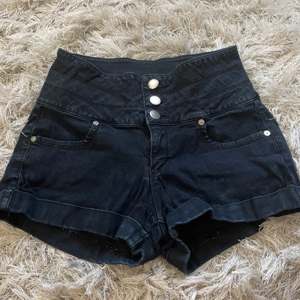 High Waisted Black Shorts